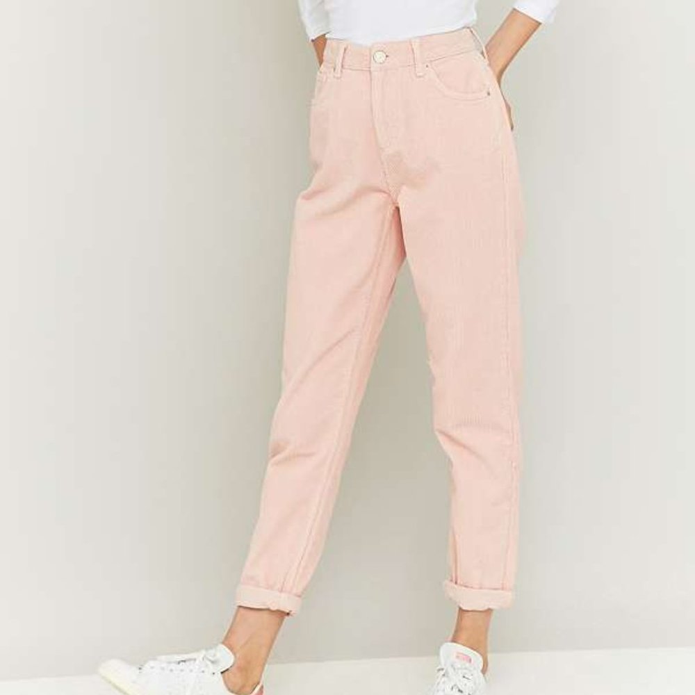 BDG Urban Outfitters Mom High Rise Pastel Pink Corduroy Pants - Size 24